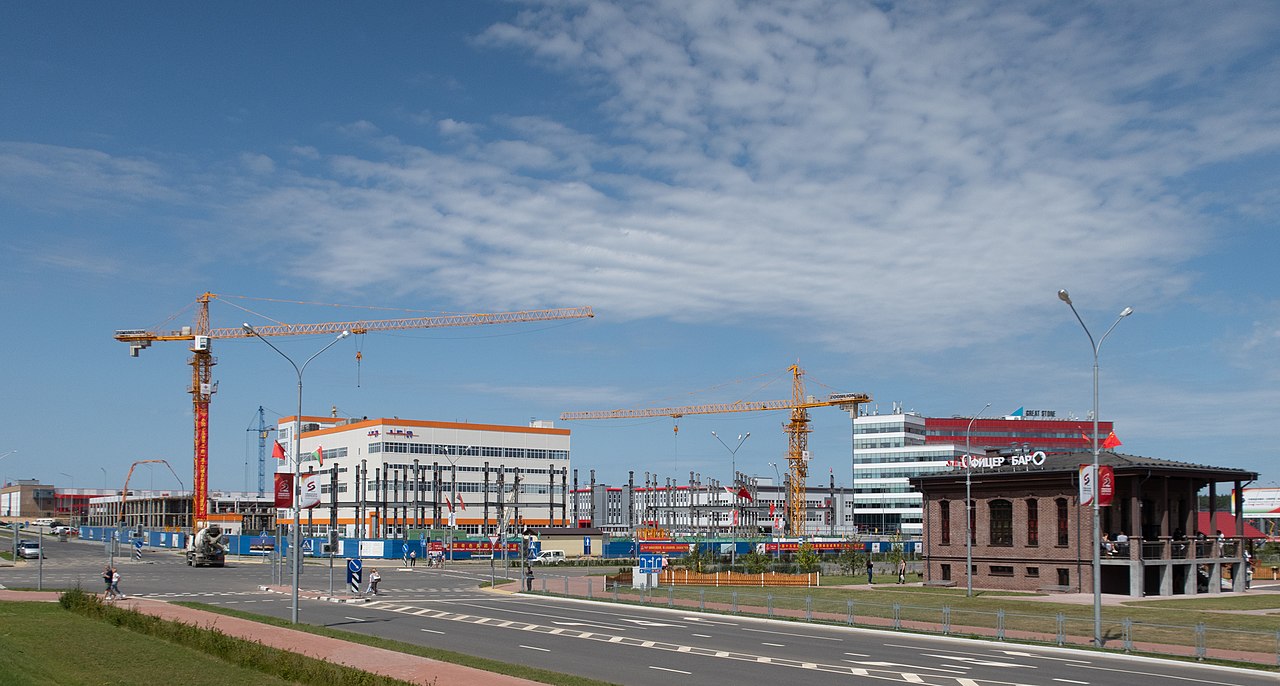 Construction cranes — industrial park, Belarus